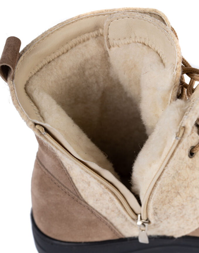 Ботинки войлочные, бежевые