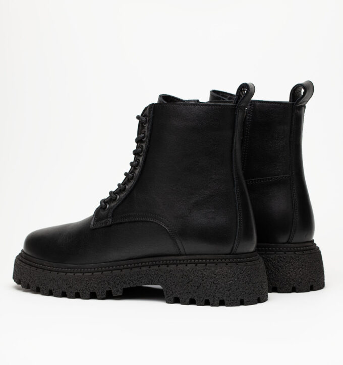 Ботинки женские натуральная кожа с мехом, черные