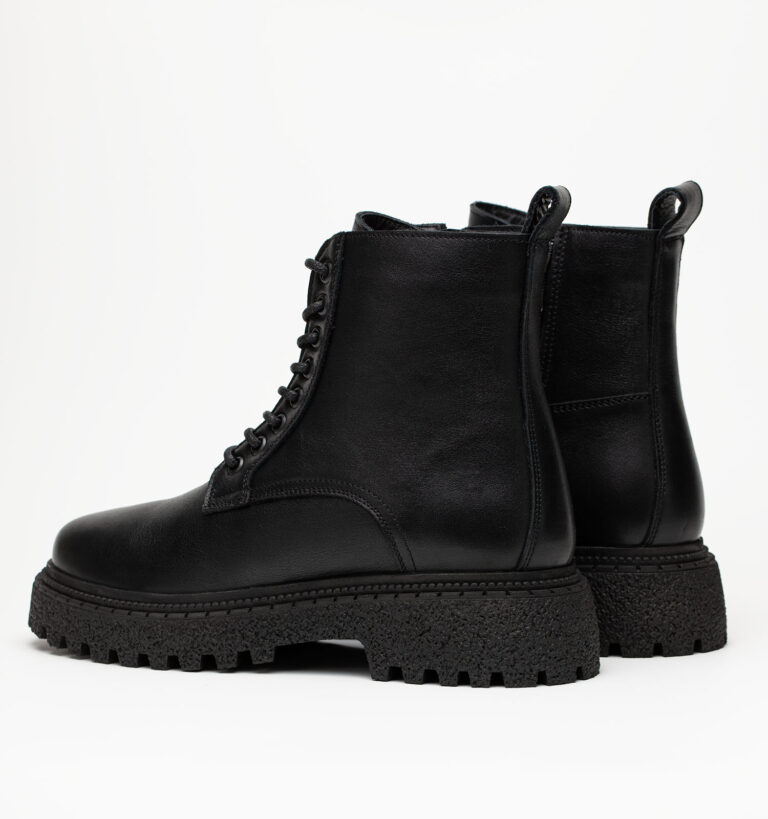 Ботинки женские натуральная кожа с мехом, черные