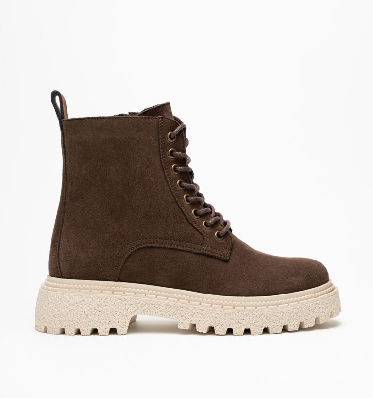 Ботинки женские натуральная кожа с мехом, коричневые