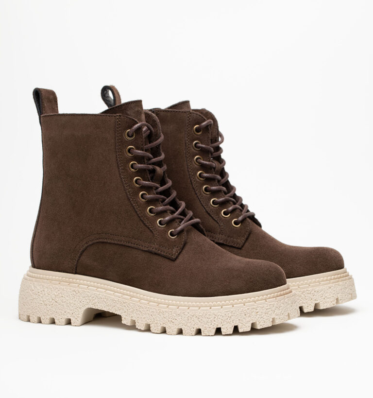 Ботинки женские натуральная кожа с мехом, коричневые