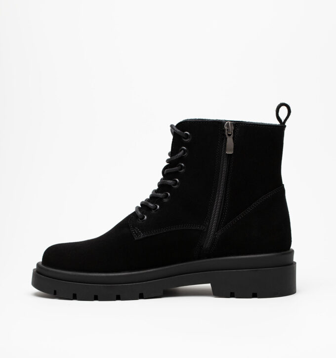 Ботинки женские натуральная кожа с байкой, черные