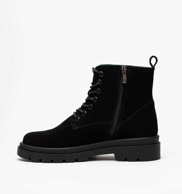 Ботинки женские натуральная кожа с байкой, черные