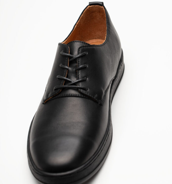 Полуботинки мужские натуральная кожа, черные