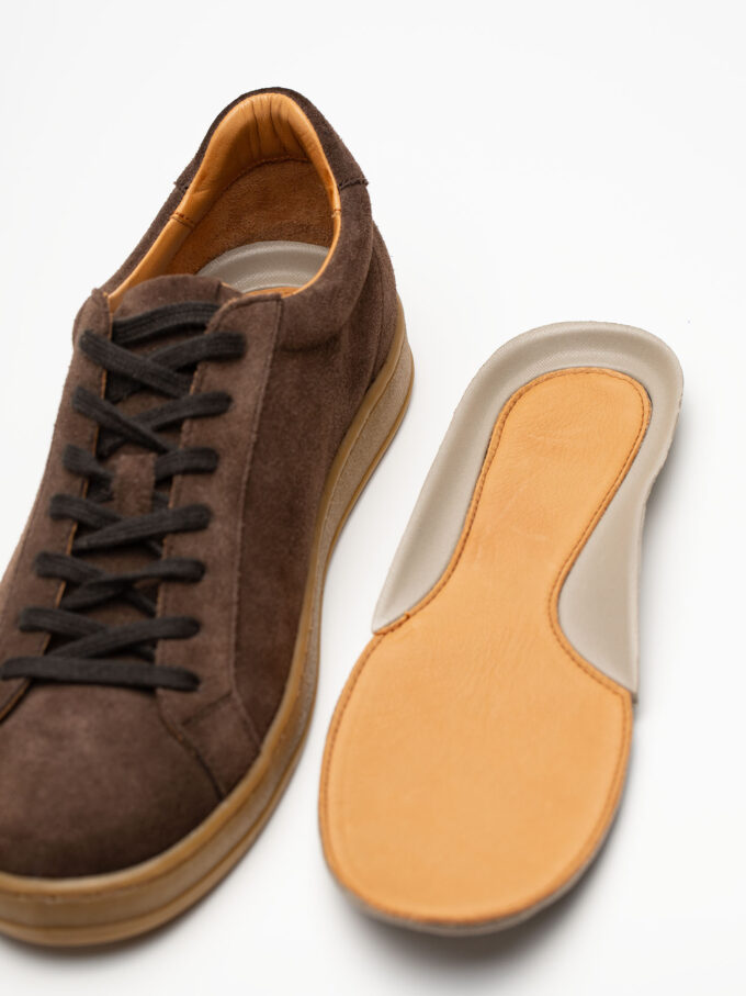 Кеды мужские натуральная кожа, темно коричневые