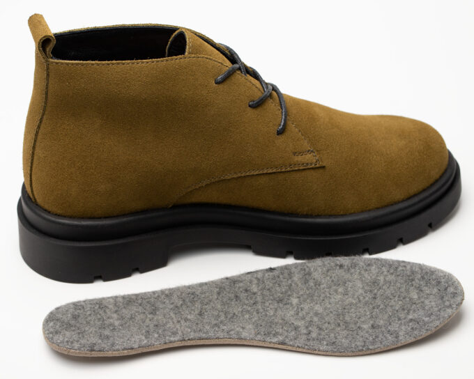 Дезерты женские натуральная кожа с байкой, хаки