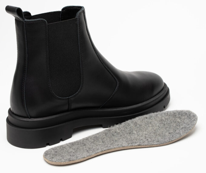 Челси женские натуральная кожа с байкой, черные