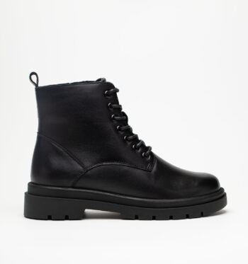 Ботинки женские натуральная кожа с байкой, черные