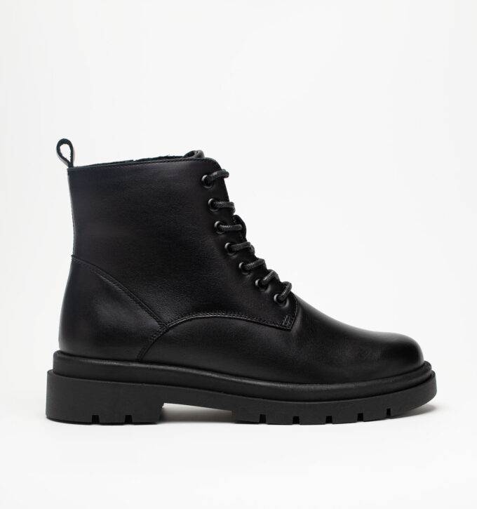 Ботинки женские натуральная кожа с байкой, черные