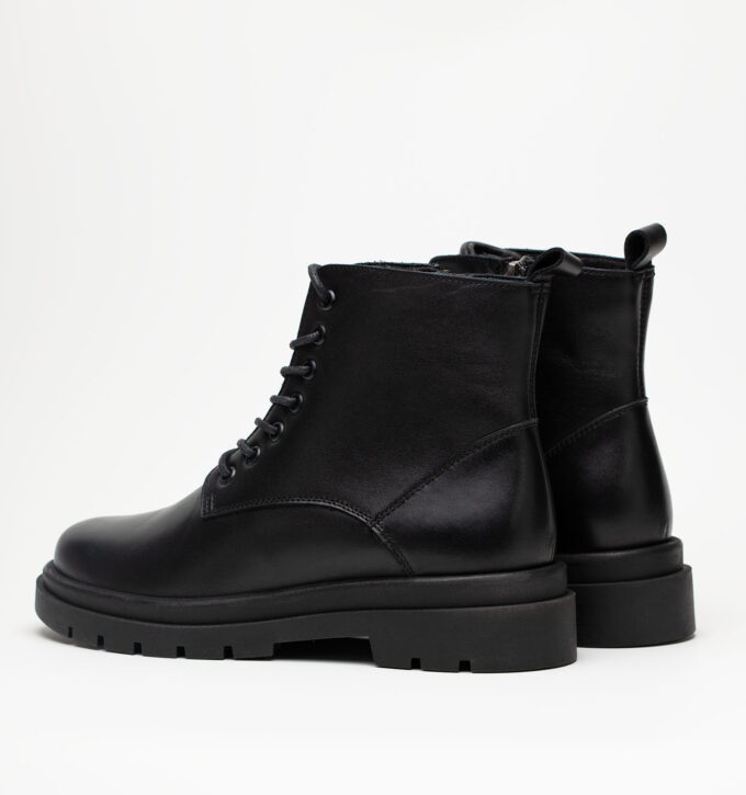 Ботинки женские натуральная кожа с байкой, черные