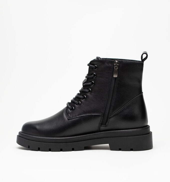 Ботинки женские натуральная кожа с байкой, черные