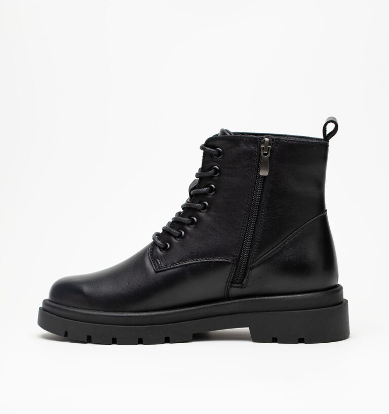 Ботинки женские натуральная кожа с байкой, черные