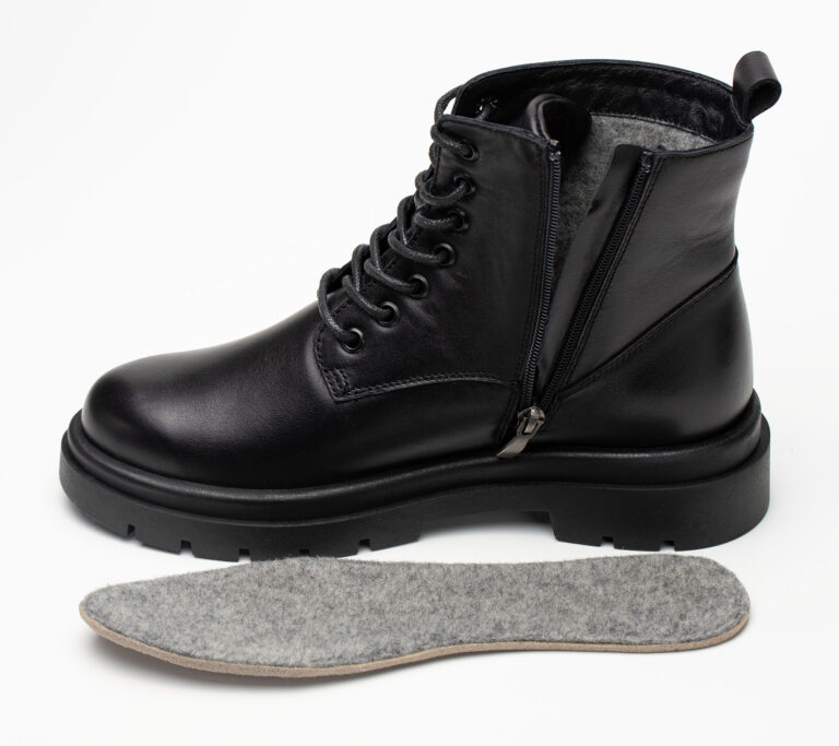 Ботинки женские натуральная кожа с байкой, черные