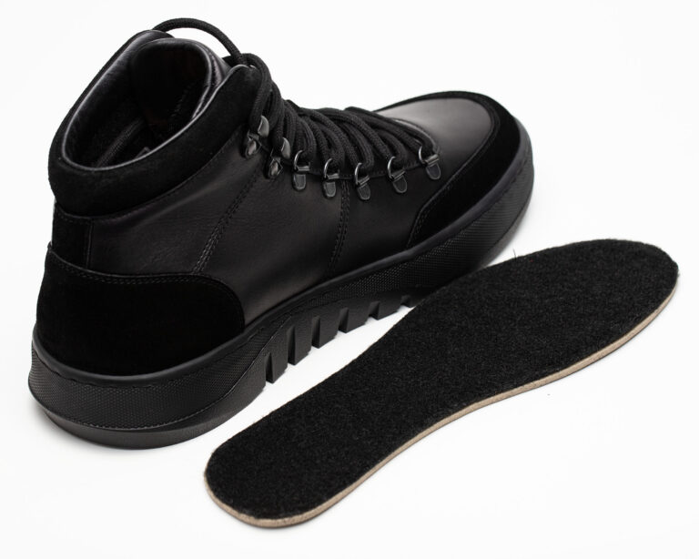 Ботинки мужские натуральная кожа с байкой, черные