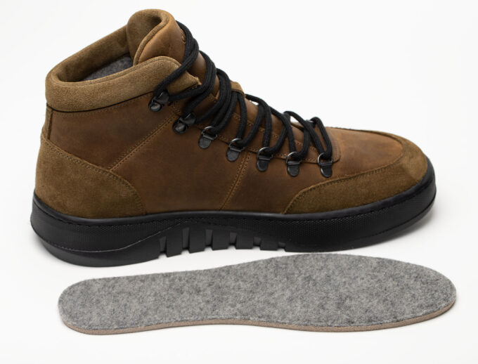 Ботинки мужские натуральная кожа с байкой, хаки