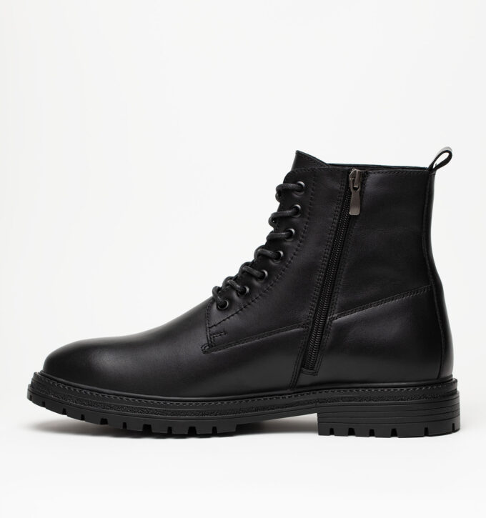 Ботинки мужские натуральная кожа с байкой, черные