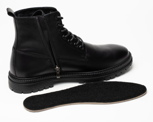 Ботинки мужские натуральная кожа с байкой, черные
